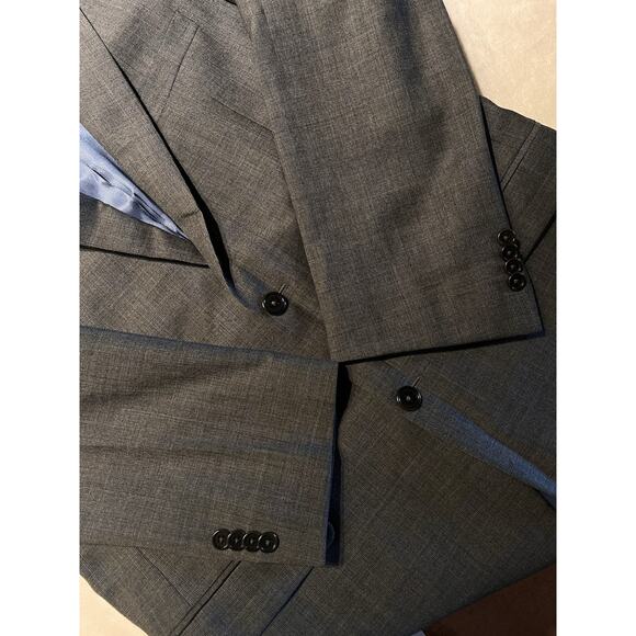 NWOT Joseph Abboud 42L Gray Muted Cobalt Blue Plaid Blazer Sport Coat Jacket - Picture 9 of 15